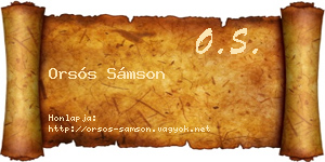 Orsós Sámson névjegykártya